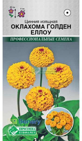 Цинния Оклахома Голден Еллоу