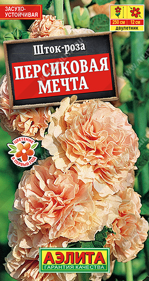 Мальва Шток-роза Персиковая мечта