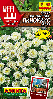 Астра Пиноккио белая, карликовая (0,05г) Аэлита/10