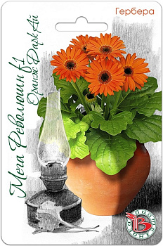 Гербера Мега Революшн F1 Оранж Дарк Ай (5шт) Биотехника/10