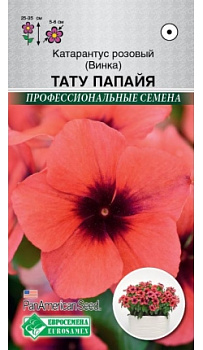Катарантус розовый (Винка) Тату Папайя (5шт)/PanAm  Seeds/Евросемена/10