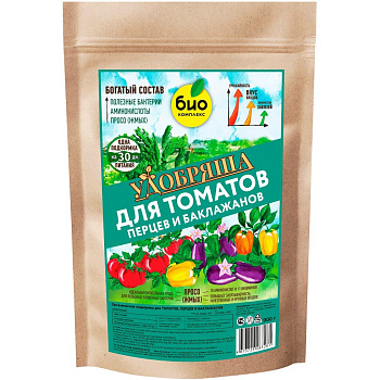 БИО-комплекс Удобрение органическое для томатов, перцев и баклажанов, ТМ Удобряша (900 г)/6шт