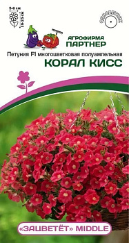 Петуния Корал Кисс "Зацветёт" F1 полуампел. (5шт) Партнер/10