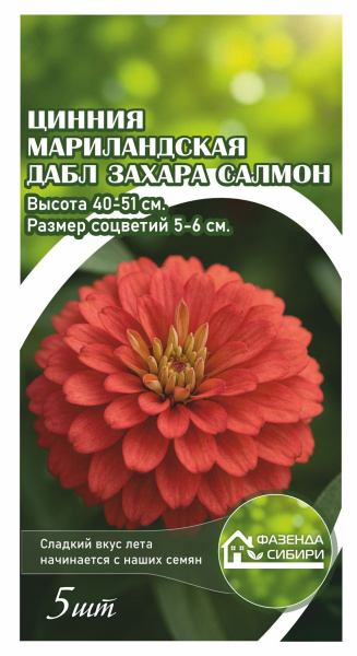 Цинния мариландская Double Zahara   Salmon